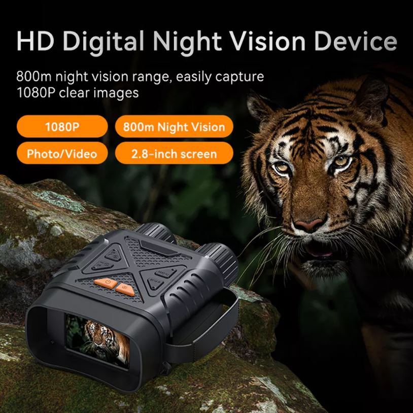 HD Night Vision Binoculars - 10X Zoom, IR Mode, 4K Display