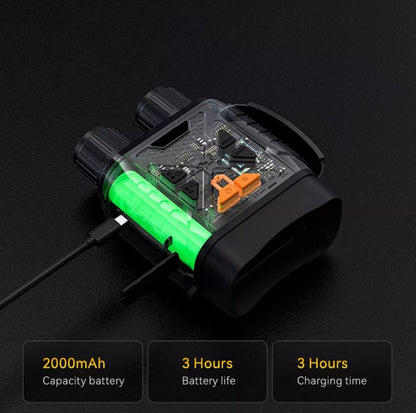 HD Night Vision Binoculars - 10X Zoom, IR Mode, 4K Display