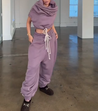 Cloud Teddy Vest Super Jogging Pants 2-Piece Set