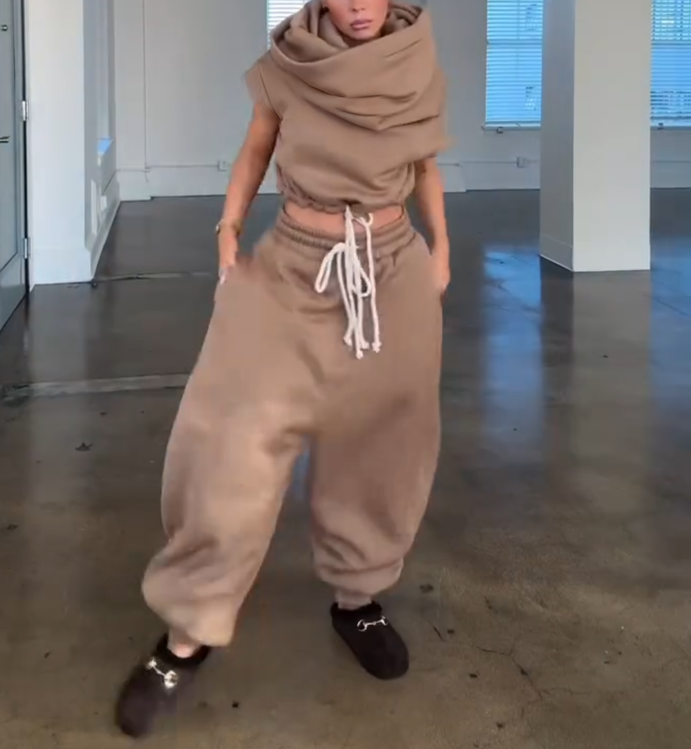 Cloud Teddy Vest Super Jogging Pants 2-Piece Set