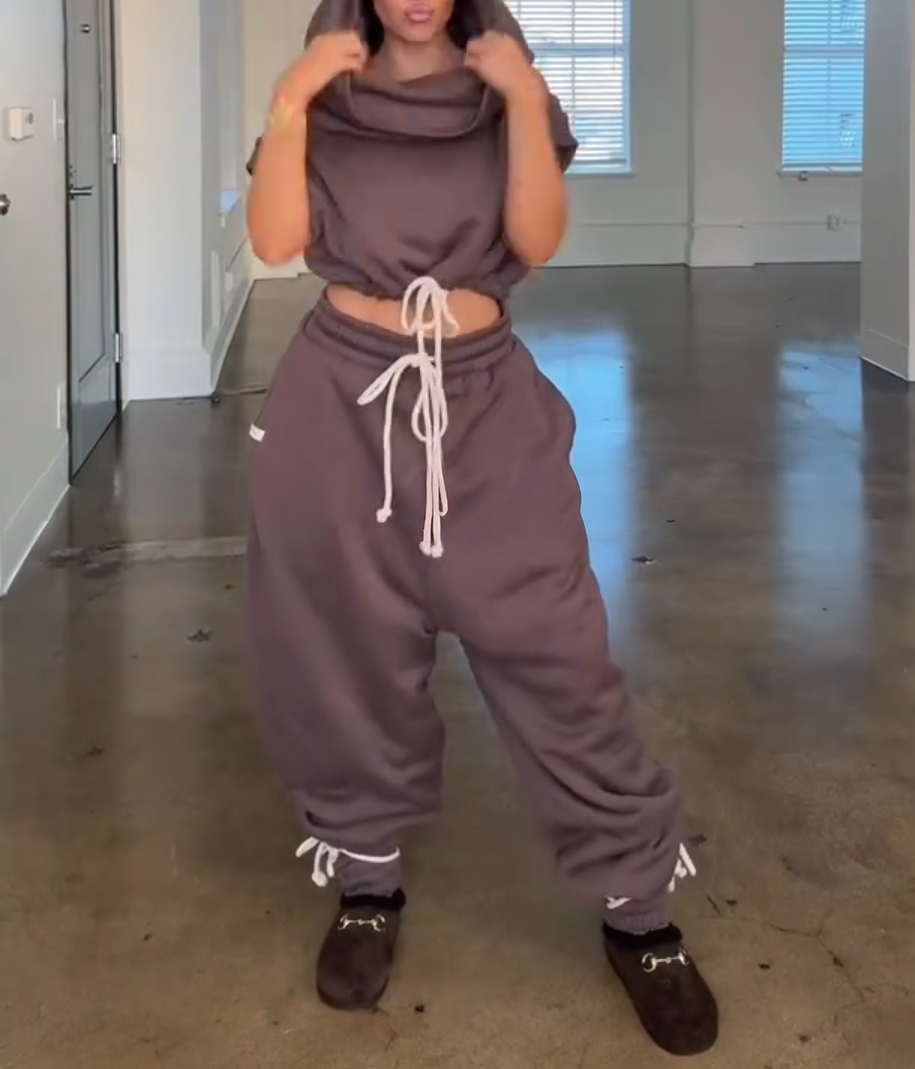 Cloud Teddy Vest Super Jogging Pants 2-Piece Set