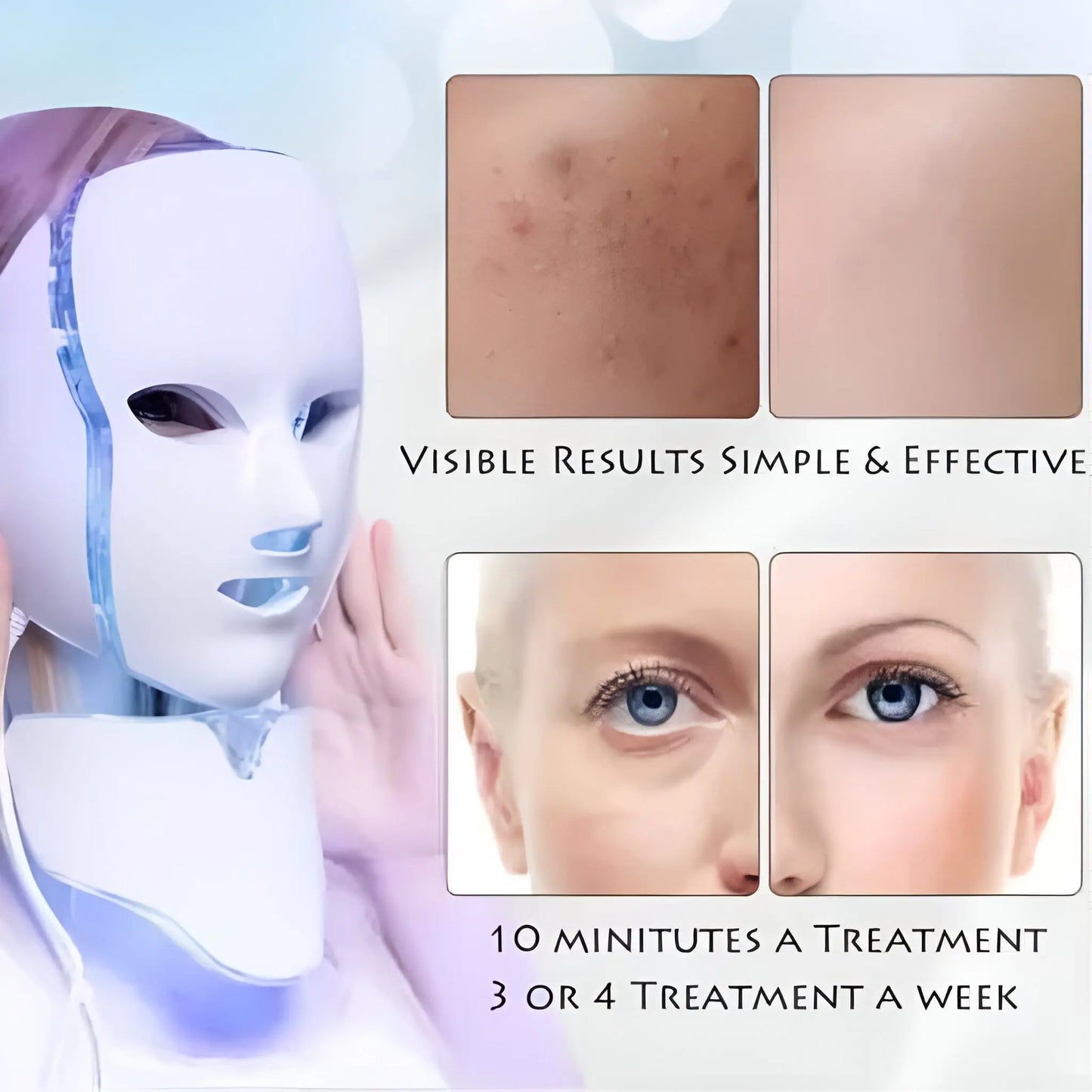 LED Face Mask with Red Light for Radiant Skin