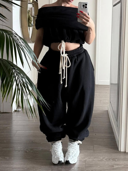 Cloud Teddy Vest Super Jogging Pants 2-Piece Set