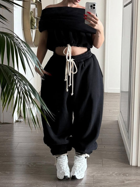 Cloud Teddy Vest Super Jogging Pants 2-Piece Set