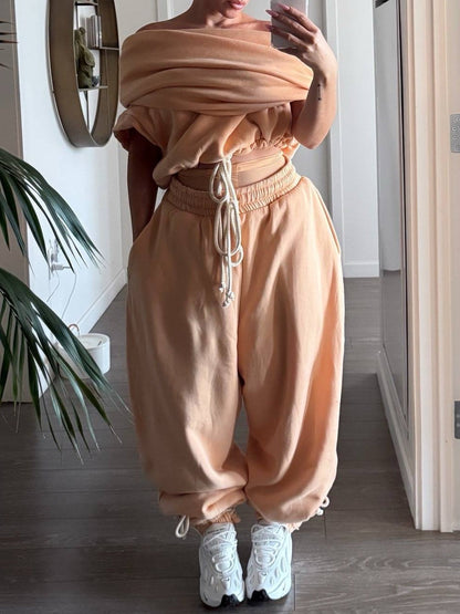 Cloud Teddy Vest Super Jogging Pants 2-Piece Set